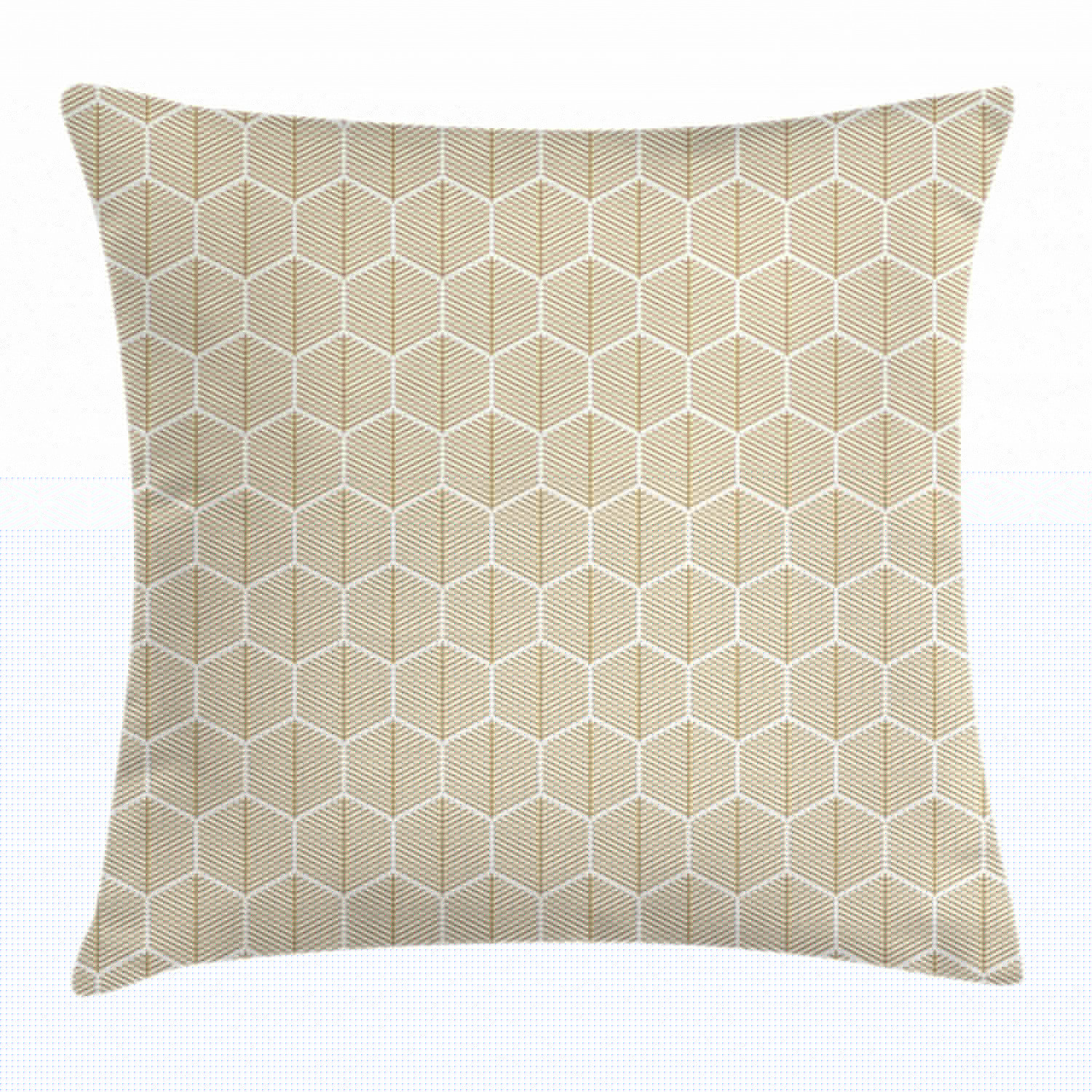 Geometric Throw Pillow Cushion Cover, Fishbones in Hexagonal Shaped Frames Design in Honeycomb Hex Sequence, Decorative Square Accent Pillow Case, 24 X 24 Inches, Pale Brown and White, by Ambesonne