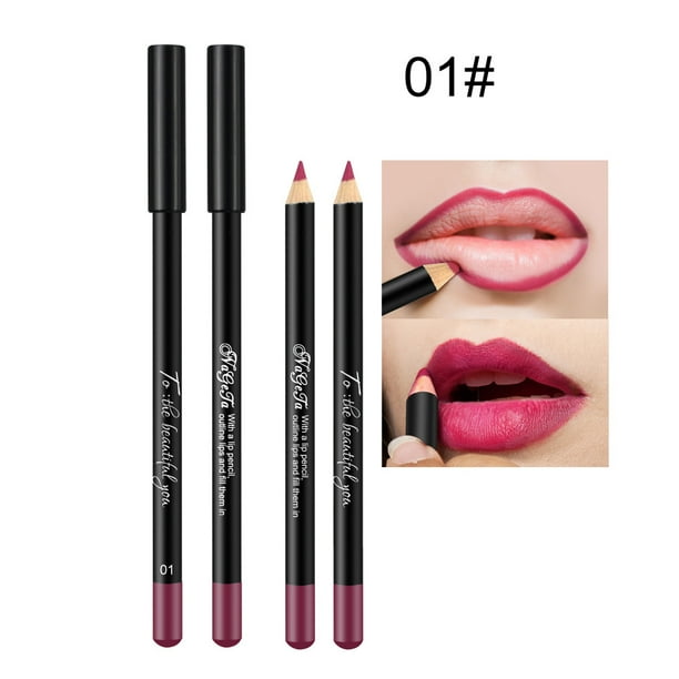 Lápiz labial resistente al agua de 12 colores, delineador de labios de larga duración, lápiz labial