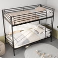 thumbnail image 2 of Jopath Twin over Twin Bunk Bed,Heavy Duty Metal Bed Frame with Ladder and Full-Length Guardrail,Noise Free, Easy Assemble,Able to Split 2 Bed,Black, 2 of 7