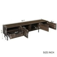 thumbnail image 2 of Harper & Bright Designs Vintage TV Stand with Drawer for 65+ inch TV, Wood TV Storage Cabinet Table with Doors and Solid Wood Legs for Living Room, Walnut, 2 of 20