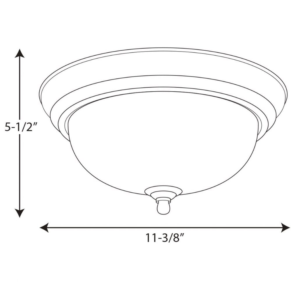 One-Light Dome Glass 11-3/8" Close-to-Ceiling