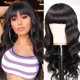 thumbnail image 2 of Peluca de estilo europeo y americano con flequillo ordenado, cabello rizado, cabello humano ondulado y rizado, tocado, 2 of 5