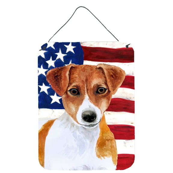 Carolines Treasures BB9689DS1216 Jack Russell Terrier Patriotic Wall or Door Hanging Prints 12WX16H multicolor
