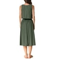 thumbnail image 3 of INSPIRE CHIC Women's Summer 2 Piece Skirt Set Casual Cotton Sleeveless Tank Top Midi Skirt S Army Green, 3 of 6