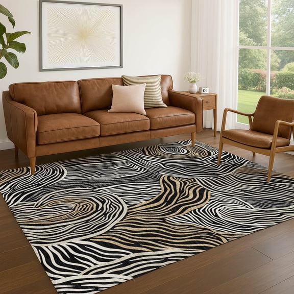 Addison Rugs Chantille Indoor/Outdoor Transitional Animal Black Machine Washable Rectangle Rug, 10' x 14'