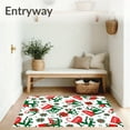 thumbnail image 3 of ODIKA 5'x7' Machine Washable Non-Slip Area Rug, Whimsical Santa Sleigh and Snowy Hearth Seasonal Pair High Traffic Rug, Red, 622599, 3 of 7