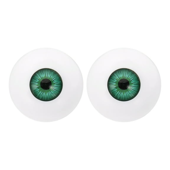 30mm Doll Eyes,1 Pair Realistic Acrylic Eyes Plastic Half Eyeballs, Green