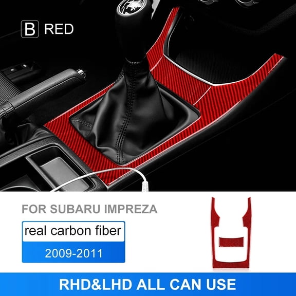Real Soft Carbon Fiber For Subaru Impreza 2009 2010 2011 Manual Car Gear Shifter Console Panel Interior Trim Sticker Accessories.