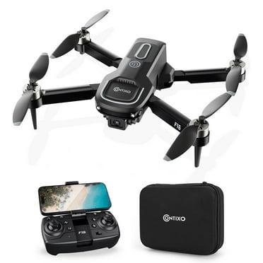 Contixo Stunt Drone for Kids Adult, 1080P HD Camera, FPV Foldable RC Quadcopter, 16-Min Flight, APP, Brushless Motor, Optical Flow, Follow Me, Gesture Control & 360° Flips, Carrying Case - Artic