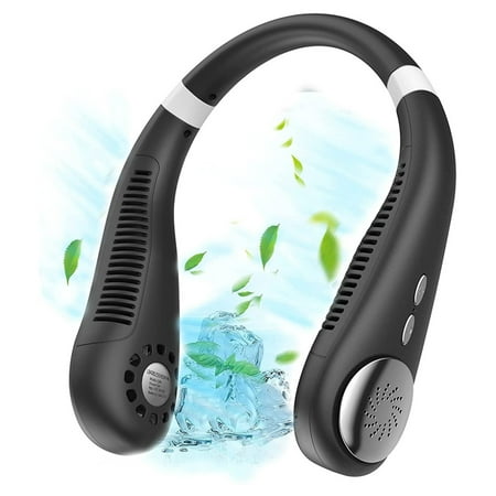 

Bladeless Neck Fan Leafless Last for 3-8 Hours Folding Speed Adjustable Strong Wind for Hot Flashes Home Office Travel Outdoor Sports Battery Operated Personal Mini Fan Headphone Design Neckband Fan