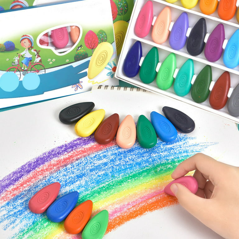 24 Colors Crayons Set Toddlers Non-Toxic Crayons Washable Paint