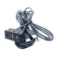 thumbnail image 1 of Milaget Black USB AUX Adapter Socket Car Charging Dashboard Mounted Extension Cable, 1 of 8
