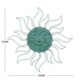 thumbnail image 3 of DecMode Teal Metal Indoor Outdoor Sun Wall Decor with Wire Frame, 3 of 8