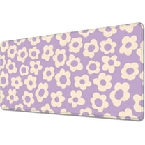 Vintage Flowers Floral Purple Desk Mat,Large Gaming Mouse Pad,Non-Slip Rubber Base Mousepad with Stitched Edges,Waterproof Mouse Mat Desk Pad for Work, Game, Office (31.5x15.7 in)