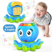 MOONTOY Baby Toys 6 to 12 Months, Musical Octopus Crawling Baby Toys for 12-18 Months, Early Learning Educational Toy with Light & Sound, Birthday Toy for Infant Toddler Boy Girl 7 8 9 10 11 months