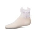thumbnail image 4 of MeMoi Girls Tulle-Bow-Trimmed Mercerized Cotton-Rich Ankle Sock - Girls - Female, 2, Blush, 4 of 6