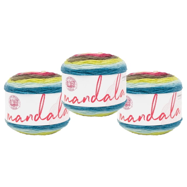 Lion Marque Yarn Mandala Multicolor Light DK Acrylique 3 Pack Fil