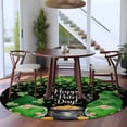 thumbnail image 3 of St. Patrick's Day Round Area Rug 6Ft Washable Circle Rugs for Bathroom Office, Spring Lucky Shamrocks Green Gnomes Black Non-Slip Carpet Floor Mats Indoor Outdoor Carpet Runner Aesthetic Home Decor, 3 of 8