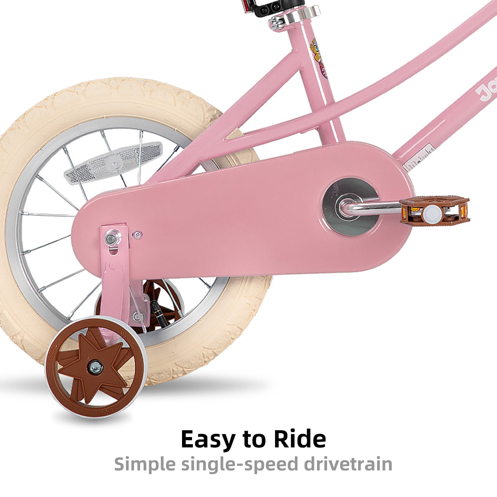 Glerc Maggie 12 Inch Kinderfiets voor 2 3 4 Jaar Oude Kleine Meisjes Peuter Fietsen met Poppenstoeltje & Mandje & Zijwieltjes, Wit
