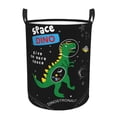 thumbnail image 6 of Lsque Space Dino Cartoon Black pattern Laundry Hamper Basket, Tall Woven Rope Hamper Basket for Clothes, Lightweight Storage Basket, Collapsible Waterproof-Medium, 6 of 8