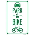 thumbnail image 1 of SignMission A-1218-23499 Panneau en Aluminium 12 x 18 Po - Park & Ride avec Graphique de Vélo, 1 of 1
