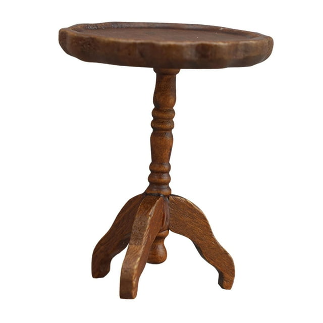 TISHITA Table de Maison de Poupée 1:12 Mini Accessoires de Meubles pour Maison de Poupée Ornements Brun Foncé
