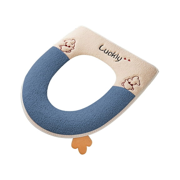 YIMWNYI Zipper Toilet Seat Cover, Soft Embroidered Polyester, Waterproof & Washable, Easy Installation, Hygienic Design, Universal Toilet Protector for Bathroom Decor