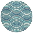 thumbnail image 2 of Addison Rugs Chantille Indoor/Outdoor Transitional Waves Teal Washable Round Rug, 8' x 8', 2 of 6