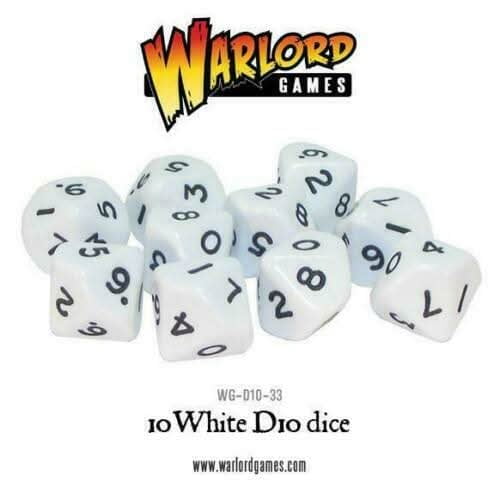 Bolt Action White D10 Dice WG-D10-33 New