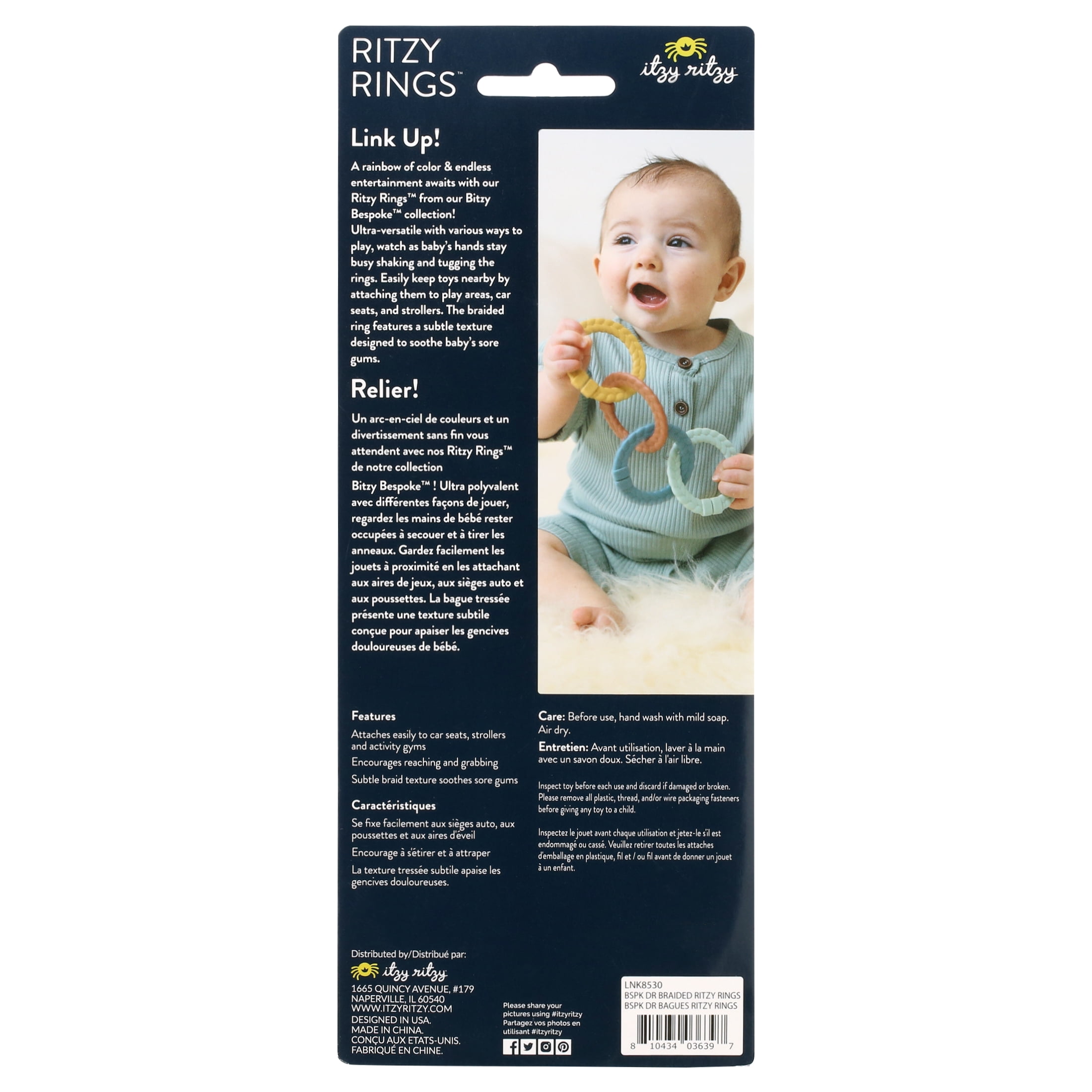 Itzy Ritzy Unisex Linking Ring Teether Set - Desert Multi Color