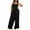 Black jumpsuits for womens, variant on Usmixi Jumpsuits for Women Dressy Casual Solid High Waist Loose Wide Leg Spaghetti Strap Jumpsuits Overalls Summer Square Neck Sleeveless Plain Long Formal Rompers Green l
