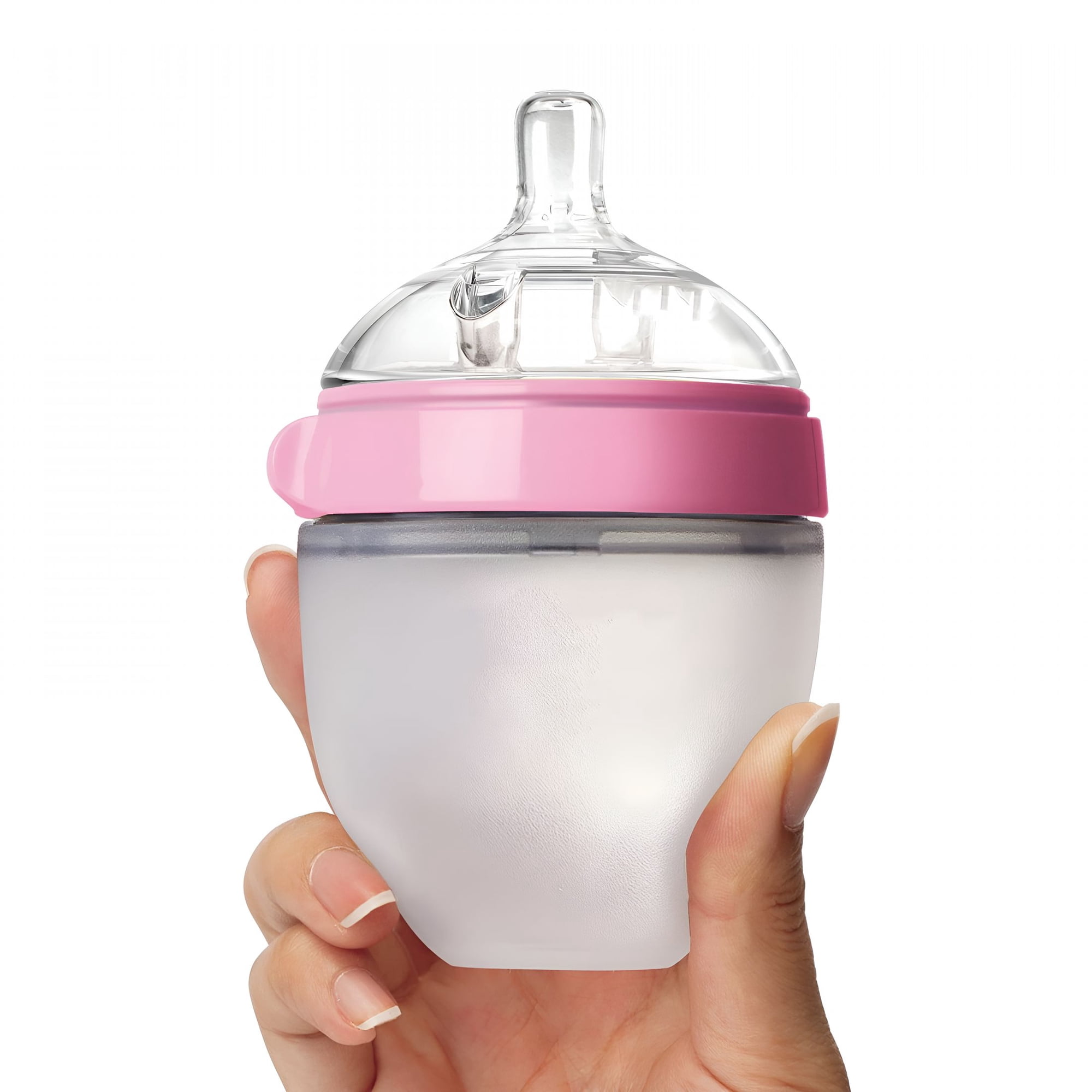 ACDANC Baby And Newborn Wide Silicone Anti-Bloating Bottle 150Ml Pink without Handle Silicone Baby Bottles