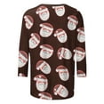 thumbnail image 4 of Meichang Hauts de Noël pour Femmes 2024 Soldes Manches 3/4 Coupe Ample Col Rond Hauts d'Automne Joyeux Noël T-Shirts Graphiques Décontractés Hauts de Vacances Blouses, 4 of 5