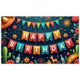 thumbnail image 2 of Colorful Decoration Fiesta Birthday Banner Polyester Material Celebration Banners for Birthday Party Indoor Outdoor Event, 2 of 7