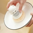 thumbnail image 5 of Dishwasher Brush with Soap Dispenser | Ergonomic Palm Grip Kitchen Cleaning Brush | Replaceable Sponge Head for Sink, Pots, Pans & Utensils | White Plastic Dishwashing Brush, 5 of 6