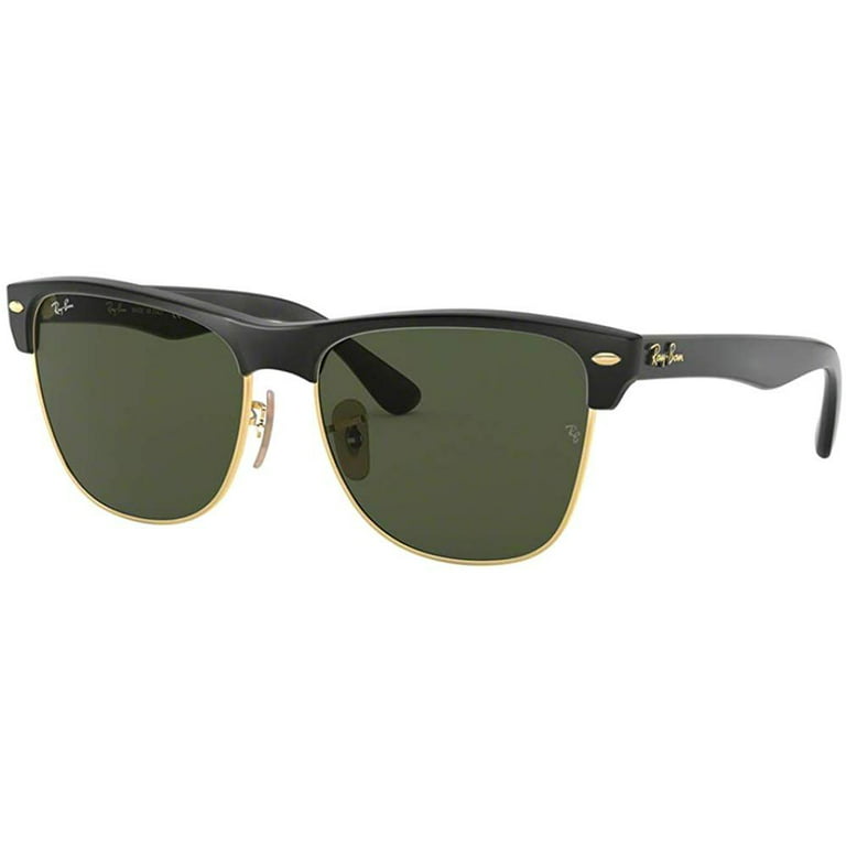 Ray-Ban RB4175 CLUBMASTER OVERSIZED 877 57M Demishiny Black/Arista/Crystal  Green Sunglasses For Men For Women