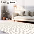 thumbnail image 2 of ODIKA 8'x10' Machine Washable Non-Slip Area Rug, Nordic Maze Scandinavian Minimalist Zen Peaceful High Traffic Rug with Pad, White, 661244, 2 of 8