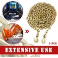 thumbnail image 6 of EASYBERG 3/8" x 20' Transport Chain with Clevis Grab Hooks 2 Packs, G70 Heavy Duty Tie Down Binder Logging Chain, 6 of 14