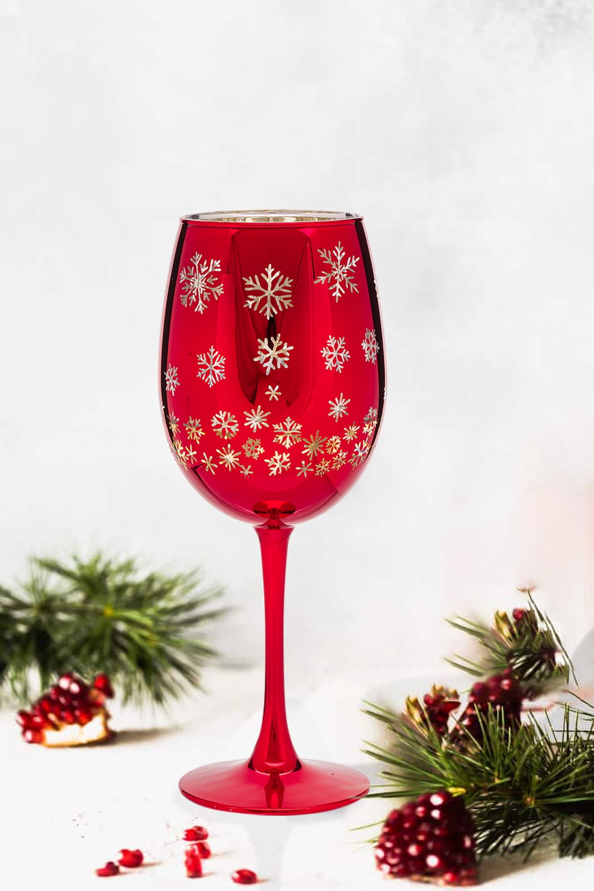 Snowflake Wine Glass 15.5 OZ Holiday Time