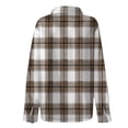 thumbnail image 5 of VJGBEGW Button Up Shirt Women Long Sleeve Fashion Plaid Shirts Casual Loose Shirt White XL, 5 of 5