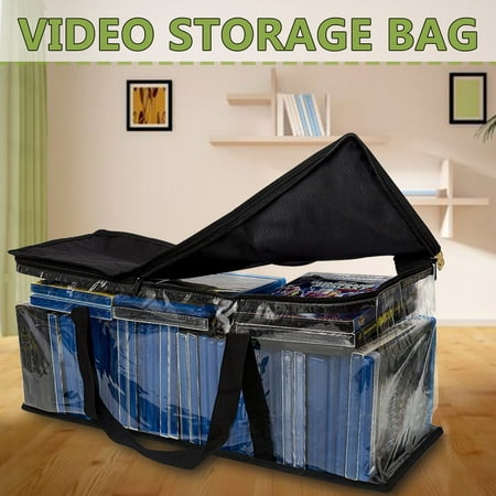 61CM Large Clear Removable Bookshelf Book Tote Bag DVD CD Storage Easy Zip Carry | Walmart Canada
