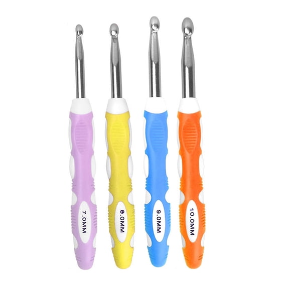 4Pcs 7.0mm-10mm Ergonomic Crochet Hook Knitting Crochet Hook for BeginnerAdu1t4Pcs Beginner Crochet Hook 7.0mm-10mm Ergonomic Crochet Needle for Beginner