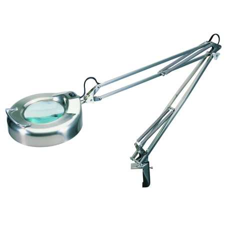 Natural Daylight Lamps V-LIGHT V-LIGHT Full Spectrum Natural Daylight Effect Heavy-Duty Magnifier Lamp with Metal Clamp, Brushed Finish ()