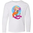 thumbnail image 3 of Inktastic Nautical Orange and Pink Mermaid Sitting on Anchor Long Sleeve Youth T-Shirt, 3 of 5