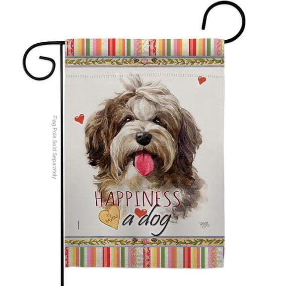 Breeze Decor G160239-BO 13 x 18.5 in. Dog Havanese Cuban Happiness Double-Sided Decorative Vertical Garden Flag