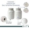 thumbnail image 5 of Servette Home White Salt and Pepper Shakers Ceramic Mason Jar Spice Jars, 5 of 7