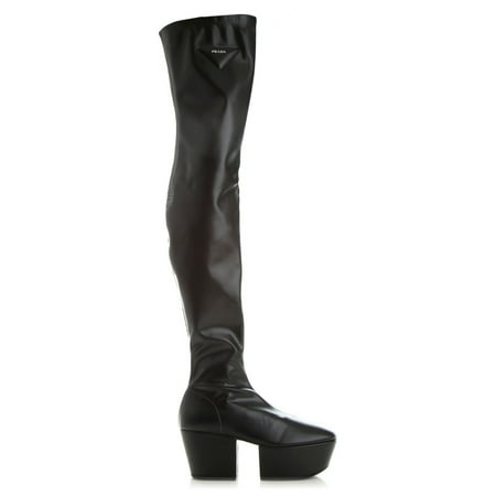 Prada Woman Leather Platform Boots Black Sizes IT 34-50 2/3