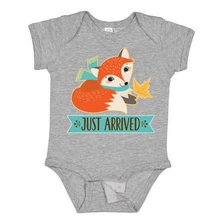 

Inktastic Just Arrived Fox New Baby Boys or Girls Baby Bodysuit