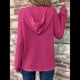 thumbnail image 5 of Sudadera con Capucha para Mujer, de Punto Gofre, Larga, Cordón Ajustable, Botones, Cuello en V, Informal, con Capucha Rosa Roja XXL, 5 of 8
