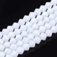 thumbnail image 1 of Opaque Solid Color Glass Beads Strands Imitation Jade Faceted Bicone Creamy White 4.5x4mm Hole: 1mm about 92~96pcs/strand 13.78~14.37 inch, 1 of 2